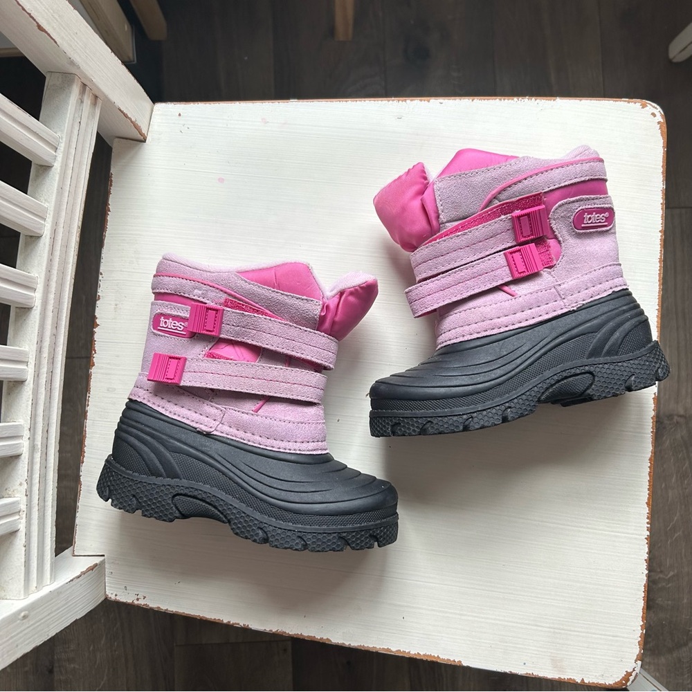 Totes Pink Kids Snow Boots Size 10